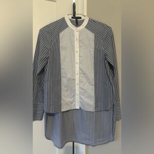 Woman’s Blue and White Striped Shirt- fresh and summery!